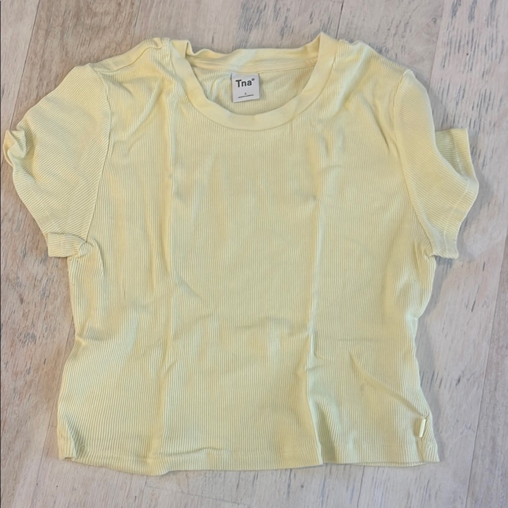Tna Aritzia Yellow Ribbed Tee Homestretch